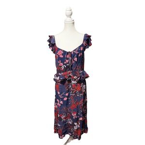 Sofia Jeans by Sofia Vergara Floral‎ Ruffle Midi Dress – Size XL